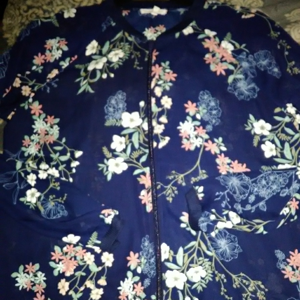 Maurices Floral Jacket - sheer
